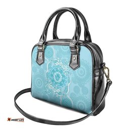 Blue Australia Lizard With Aboriginal Art Shoulder Handbag