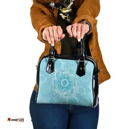 Blue Australia Lizard With Aboriginal Art Shoulder Handbag