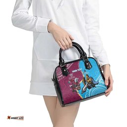 Personalised Eagles And Titans Rugby Shoulder Handbag Aboriginal Mix Polynesian Pattern