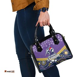 Custom Storm Rugby Christmas Shoulder Handbag Merry Xmas 2023 Mix Aboriginal Art