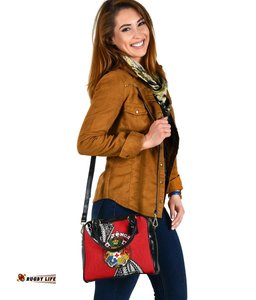 Tonga Rugby Shoulder Handbag Polynesian Style Pinwheel