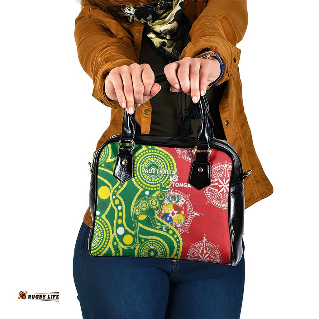 Tonga Australia Rugby Shoulder Handbag Kangaroos And Tonga Mate Maa Together