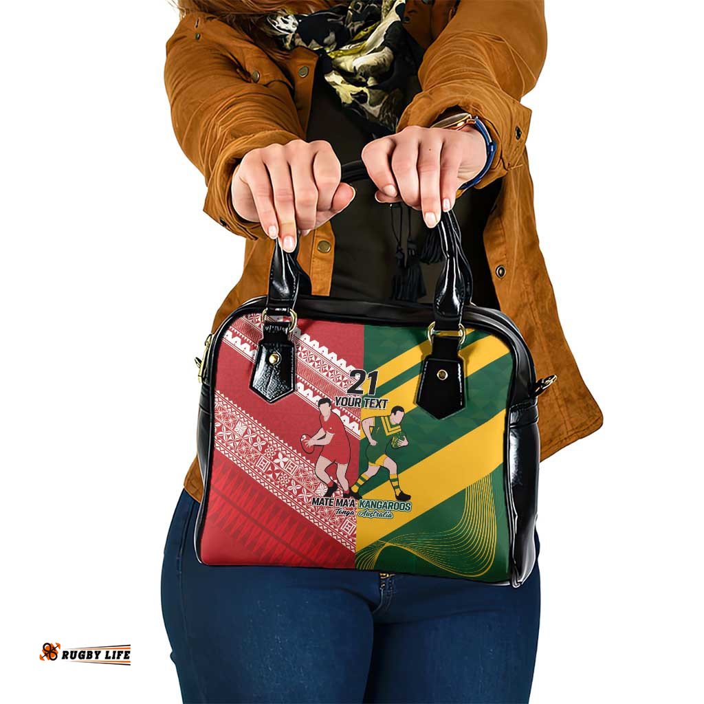 Australia-Tonga Rugby Pacific Custom Shoulder Handbag The Kangaroos and Mate Ma'a Tonga