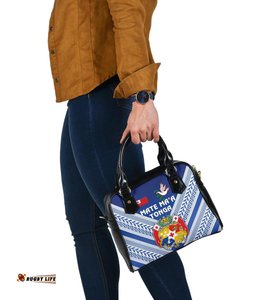 Mate Ma'a Tonga Rugby Shoulder Handbag Polynesian Creative Style - Blue
