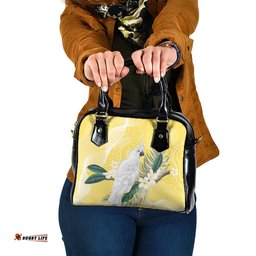 Australia Cacatua Galerita Shoulder Handbag Sulphur-Crested Cockatoo - Aboriginal Art