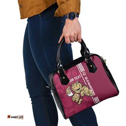 Custom QLD Maroons Rugby Shoulder Handbag Cane Toads Polynesian Pattern Tropical Vibes
