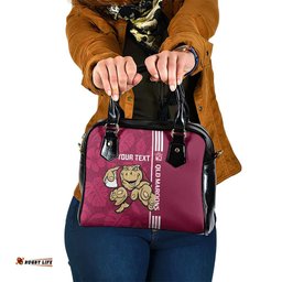 Custom QLD Maroons Rugby Shoulder Handbag Cane Toads Polynesian Pattern Tropical Vibes