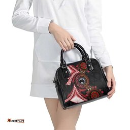 Tonga and Australia Together Shoulder Handbag Ngatu Art Tribal Aboriginal Tattoo Pattern