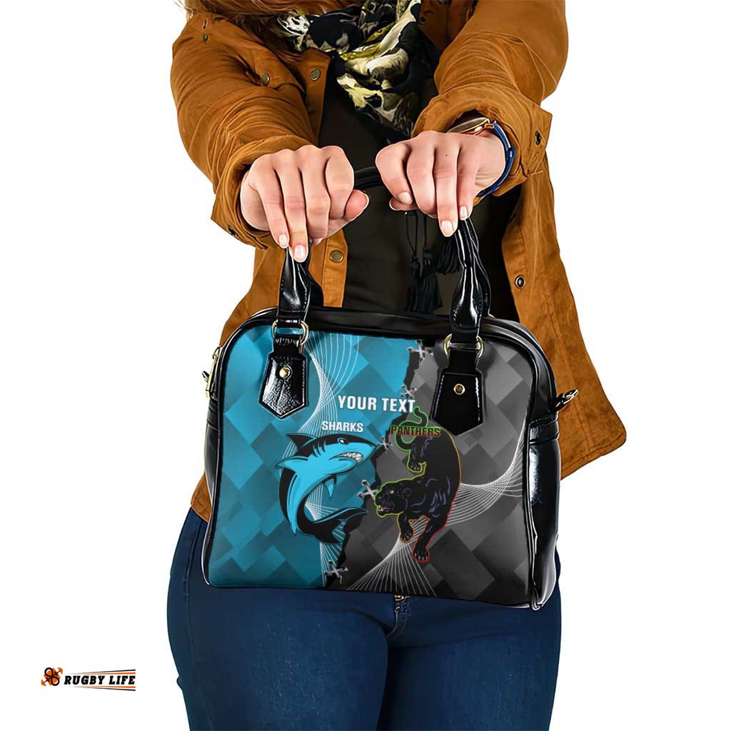 Custom NRL Panthers And Sharks Rugby 2024 Shoulder Handbag Go Champions Dynamic Version