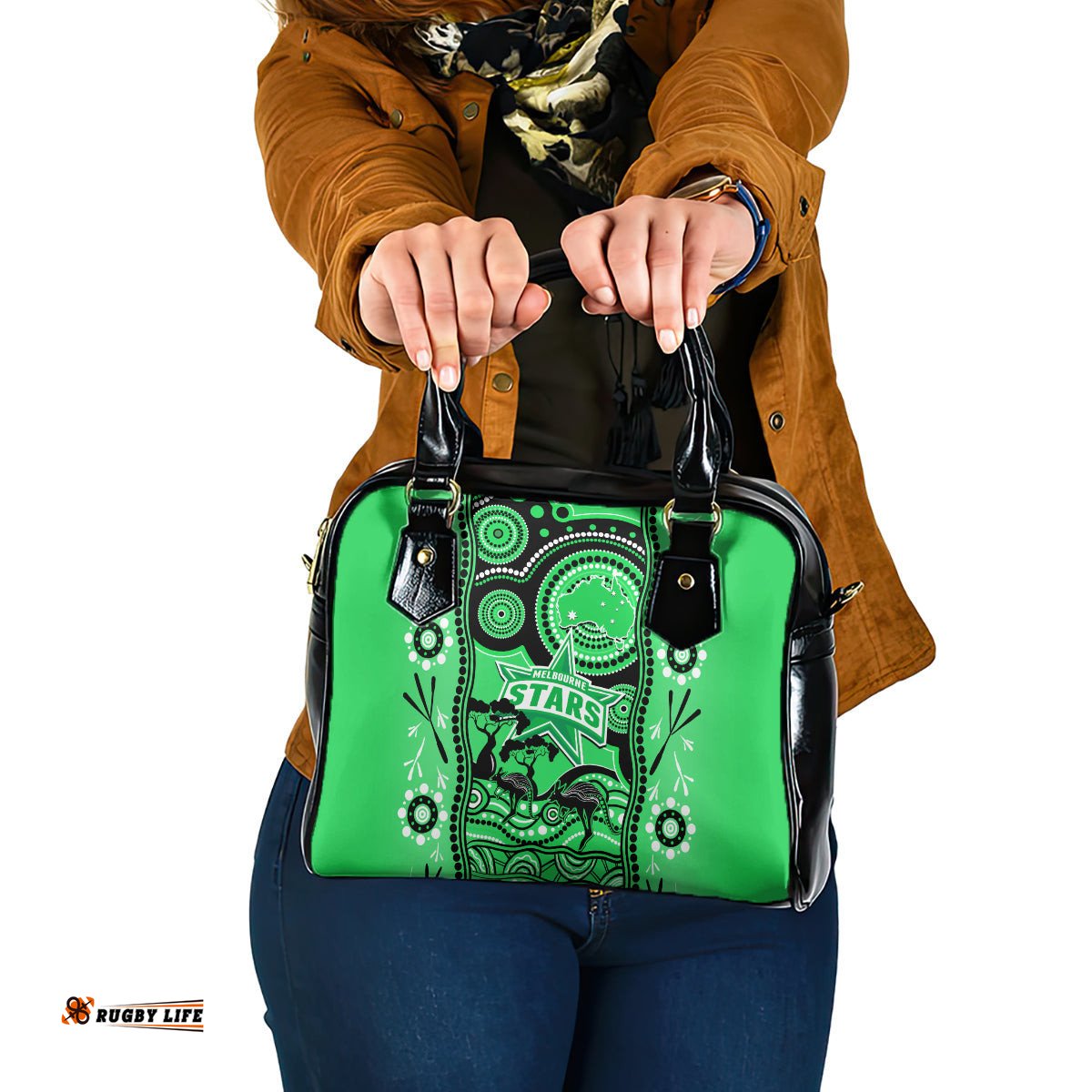 Melbourne Stars Cricket Shoulder Handbag Happy Australia Day Aboriginal Art