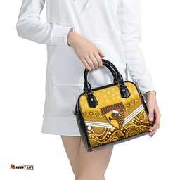 Hawthorn Football Christmas Shoulder Handbag Merry Xmas 2023 Mix Aboriginal Art