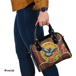 Aboriginal Magpies Dots Art Shoulder Handbag Native Australian Animals