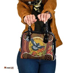 Aboriginal Magpies Dots Art Shoulder Handbag Native Australian Animals