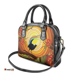 Australia Superb Lyrebird Shoulder Handbag Aboriginal Art