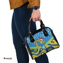 Custom Parramatta Eels Rugby Christmas Shoulder Handbag Merry Xmas 2023 Mix Aboriginal Art