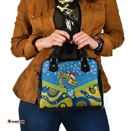Custom Parramatta Eels Rugby Christmas Shoulder Handbag Merry Xmas 2023 Mix Aboriginal Art