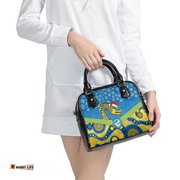 Custom Parramatta Eels Rugby Christmas Shoulder Handbag Merry Xmas 2023 Mix Aboriginal Art