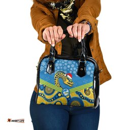 Custom Parramatta Eels Rugby Christmas Shoulder Handbag Merry Xmas 2023 Mix Aboriginal Art