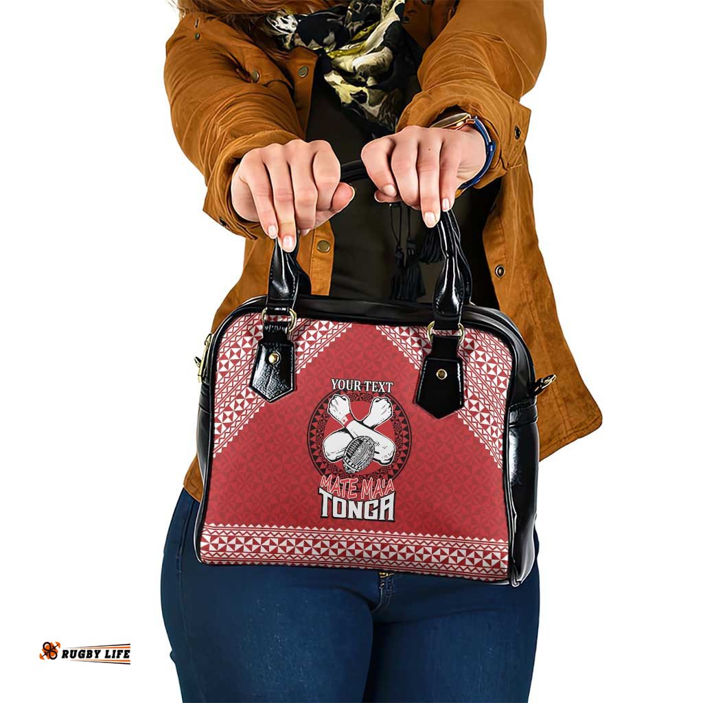Tonga Rugby XIII Custom Shoulder Handbag Mate Ma'a Tonga with Ngatu Pattern