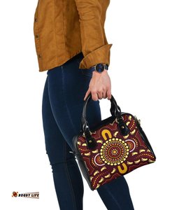 Shoulder Handbag - Indigenous Circle Footprint