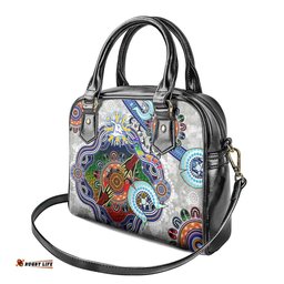 Custom NAIDOC Week 2024 North Melbourne Kangaroos Shoulder Handbag Australia Aboriginal Dot Painting DT02