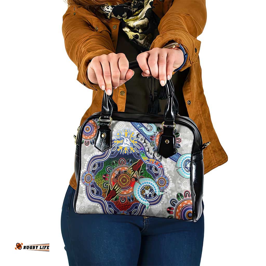 Custom NAIDOC Week 2024 North Melbourne Kangaroos Shoulder Handbag Australia Aboriginal Dot Painting DT02