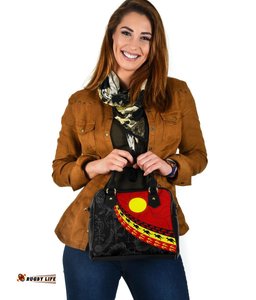 Aboriginal Shoulder Handbag, Indigenous Flag Circle Dot Painting