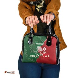 Custom Tonga And Australia Rugby Shoulder Handbag Mate Maa Tongan Ngatu Mix Kangaroos Aboriginal