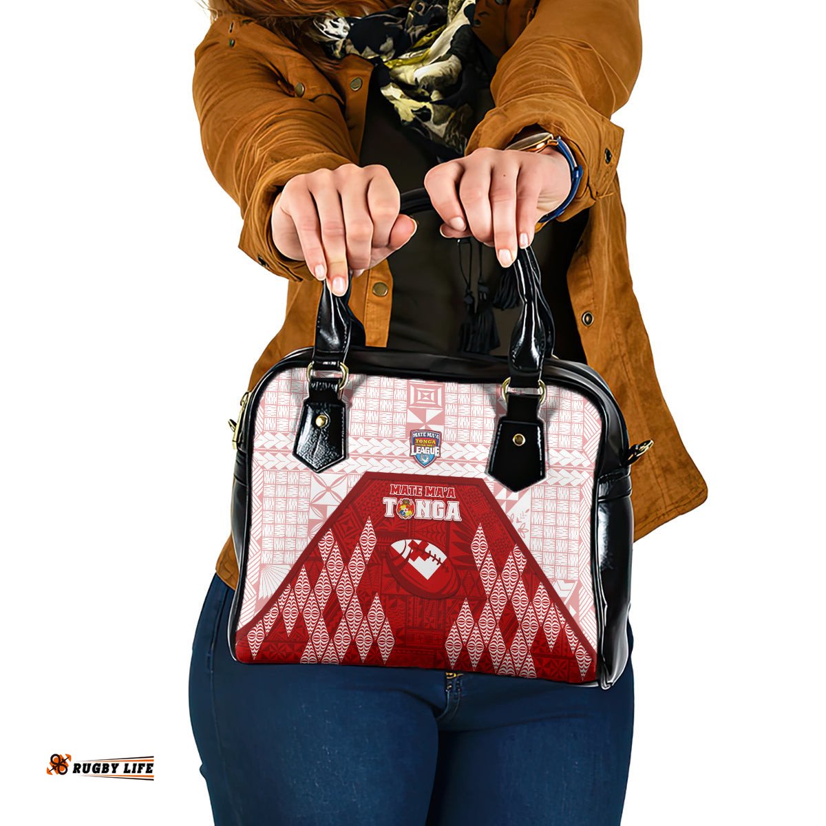 Tonga Rugby Shoulder Handbag 2023 Pacific Championships Kupesi Ngatu Mate Maa
