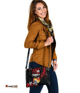 Mate Ma'a Tonga Rugby Shoulder Handbag Polynesian Unique Vibes - Red