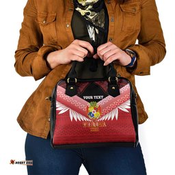 Custom Mate Maa Tonga XIII Shoulder Handbag Tongan Kupesi Ngatu - Rugby Style