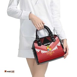 Custom Mate Maa Tonga XIII Shoulder Handbag Tongan Kupesi Ngatu - Rugby Style