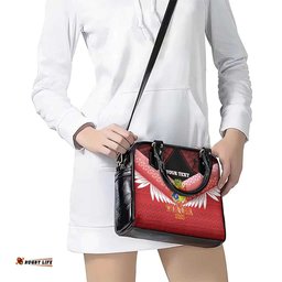 Custom Mate Maa Tonga XIII Shoulder Handbag Tongan Kupesi Ngatu - Rugby Style