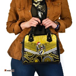 Custom Richmond Football Christmas Shoulder Handbag Merry Xmas 2023 Mix Aboriginal Art