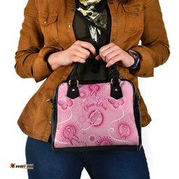 Personalised Australia Indigenous Shoulder Handbag Breast Cancer Ribbon Think Pink - Pink Version