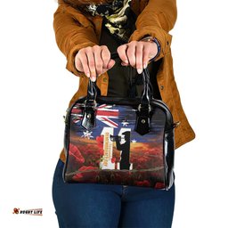 Australia Rememberance Day Shoulder Handbag 11 November Poppy Field With Last Post