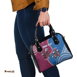 Personalised Eagles And Knights Rugby Shoulder Handbag Aboriginal Mix Polynesian Pattern