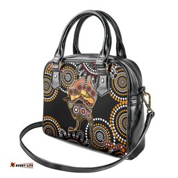Australia Aboriginal Shoulder Handbag Australian Map With Kangaroo Indigenous Art