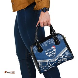 Geelong Football Christmas Shoulder Handbag Merry Xmas 2023 Mix Aboriginal Art