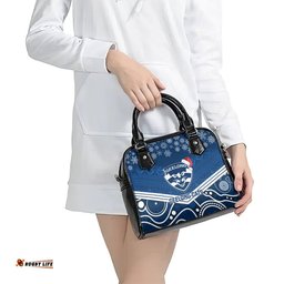 Geelong Football Christmas Shoulder Handbag Merry Xmas 2023 Mix Aboriginal Art