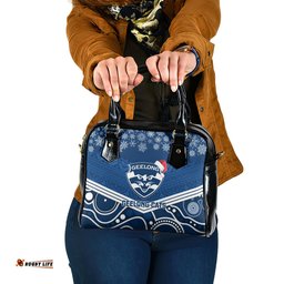 Geelong Football Christmas Shoulder Handbag Merry Xmas 2023 Mix Aboriginal Art