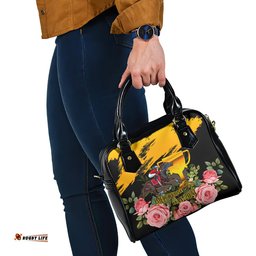 Personalised Australia Melbourne Cup Day Shoulder Handbag 2023 Horse Racing Trophy With Roses
