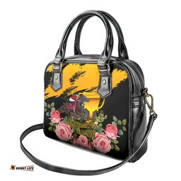 Personalised Australia Melbourne Cup Day Shoulder Handbag 2023 Horse Racing Trophy With Roses