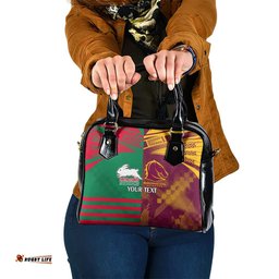 Custom NRL Rabbitohs and Broncos Shoulder Handbag Sporty Style