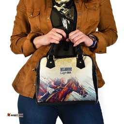 Melbourne Horse Racing Shoulder Handbag Yellow Rose Champion