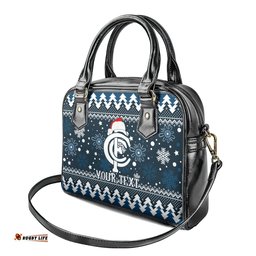 Custom Carlton Blues Football Shoulder Handbag Christmas Vibe 2023