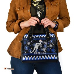 Custom North Kangaroos Football Shoulder Handbag Roos Christmas Vibe 2023
