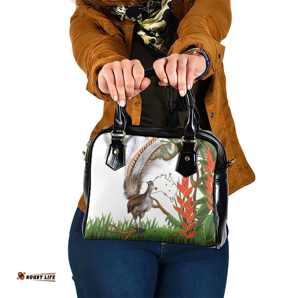 Australia Superb Lyrebird Shoulder Handbag Aussie Map - Rainforest Vibes