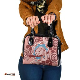 Blush Pink Australia Possum Shoulder Handbag Indigenous Art