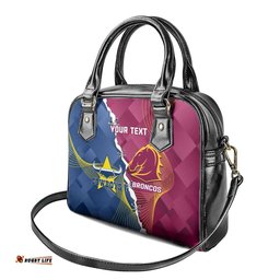 Custom Cowboys And Broncos Rugby Shoulder Handbag Dynamic Style